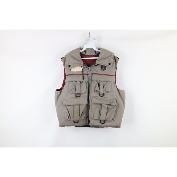 Vintage 80s America's Cup Mens Large Spell Out Life Jacket Buoyant Vest Gray USA - Picture 1 of 9